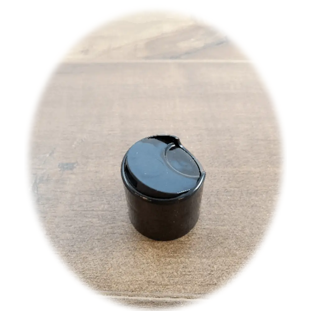 Bouchon noir PP disc top lisse 24/410