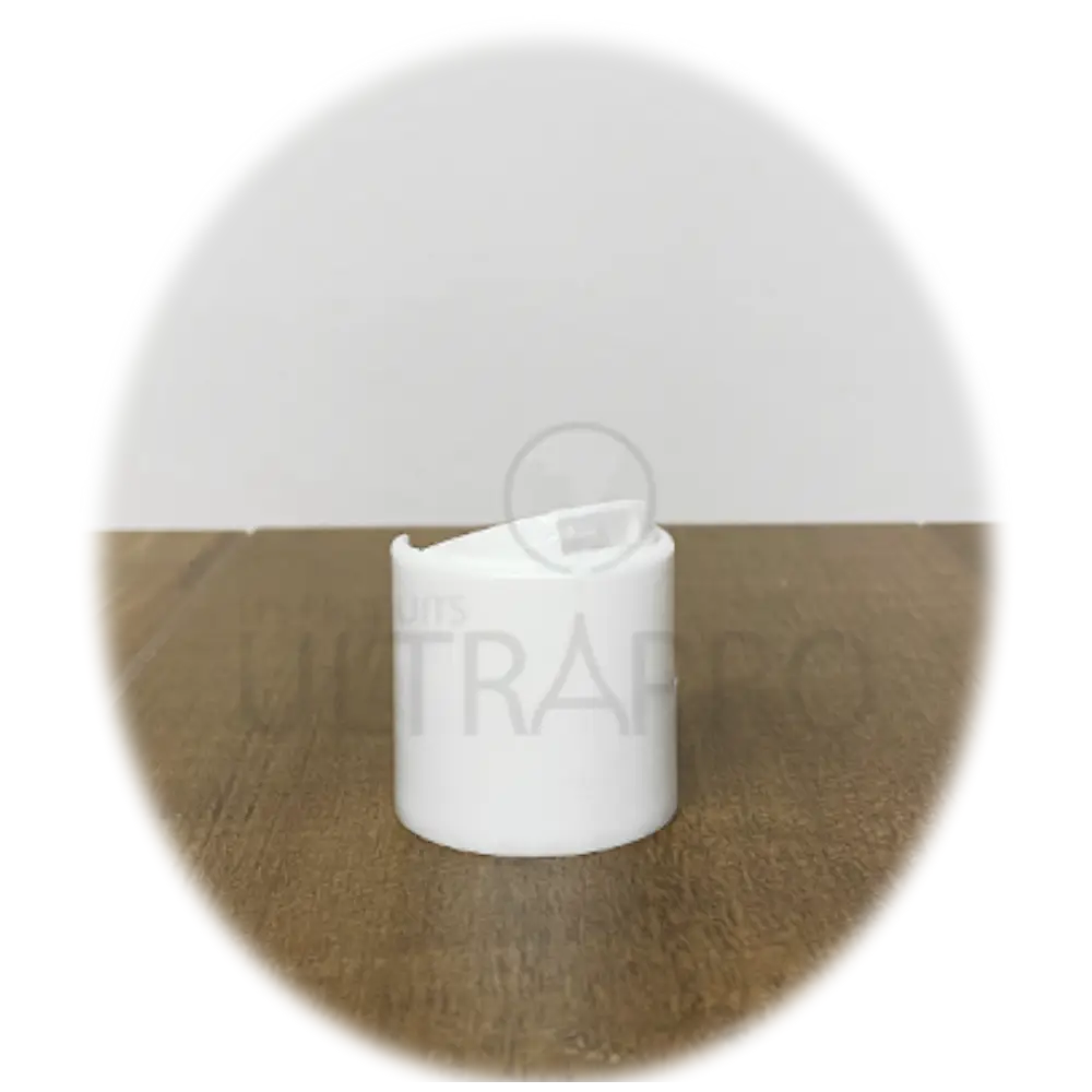 Bouchon blanc PP disc top lisse 28/410