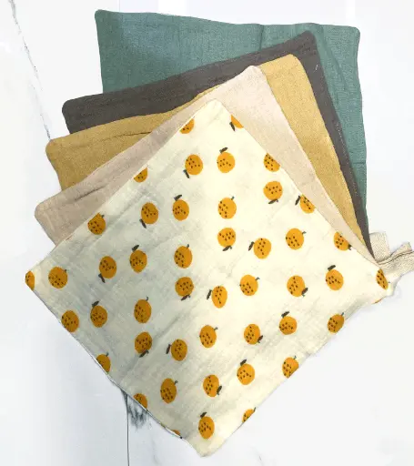 [MH-debarb-mousseline] MH-débarbouillettes mousseline coton bio (pqt5)