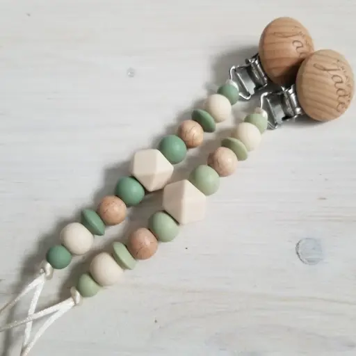 Jade - Wooden Pacifier Clip